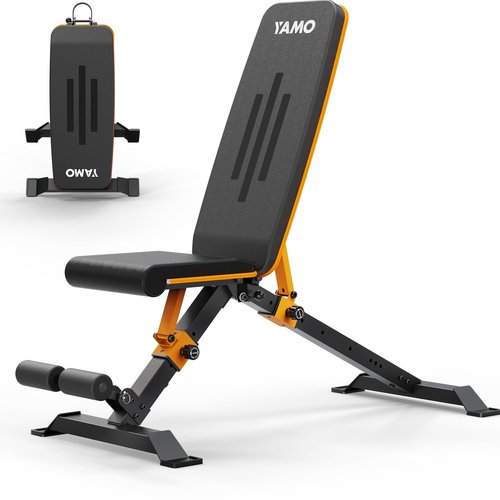 YAMO Adjustable Foldable Weight Bench for Home Gym, Full Body Workout Bench with Fast Folding, 660lbs Weight Capacity, Incline Decline Flat Exercise Bench