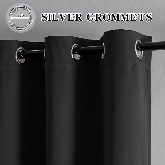 IGEMAEVE Blackout Curtains 72 Inch Length 2 Panels Set, Grommet Energy Saving