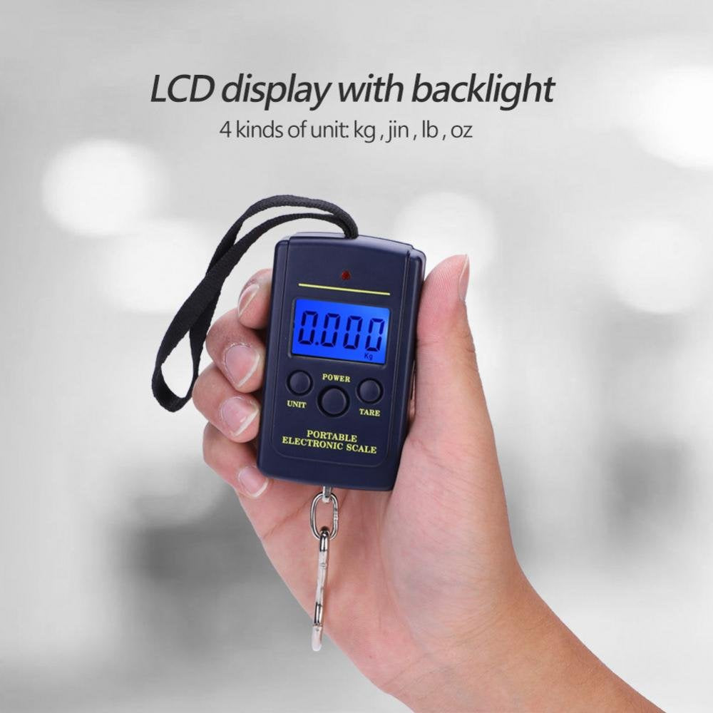 Skiennix Digital Fish Scale - Portable 40kg Hanging Weight Scale with LCD Display for Fishing