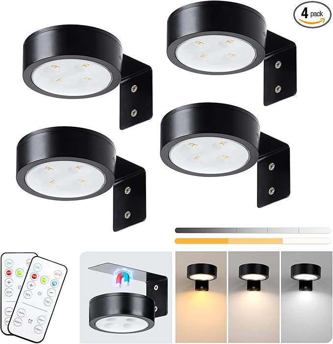 KELUOLY 4-Pack Picture Light Battery Operated