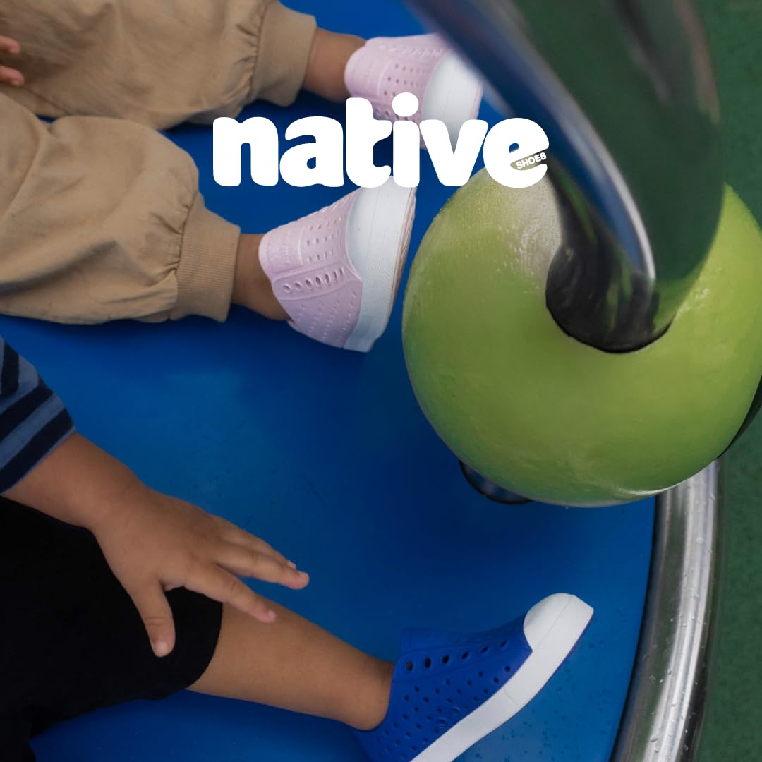 Native Shoes Unisex-Kids Jefferson Sneakers, Aquarius Blue/Shell White, 5 Big Kid