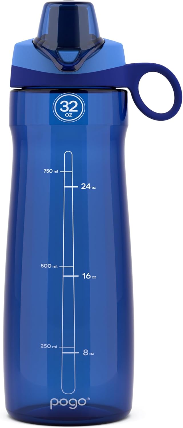 Pogo Water Bottle - Reusable BPA-Free Plastic with Chug Lid & Carry Handle | 18oz, 32oz, 40oz, 64oz
