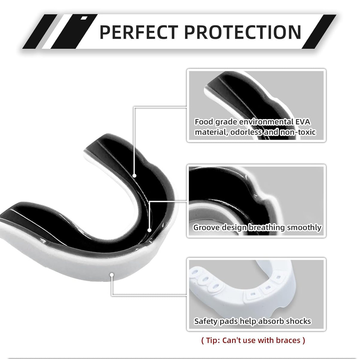 Skiennix Kids Mouth Guard - 5 Pack Youth Sports Mouthguards with Case for Football, Basketball & More