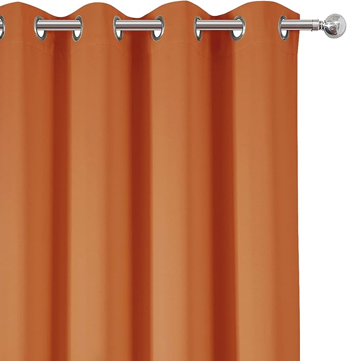 LEMOMO Blackout Curtains 52 x 84 inch/Orange Curtains Set of 2 Panels/Thermal