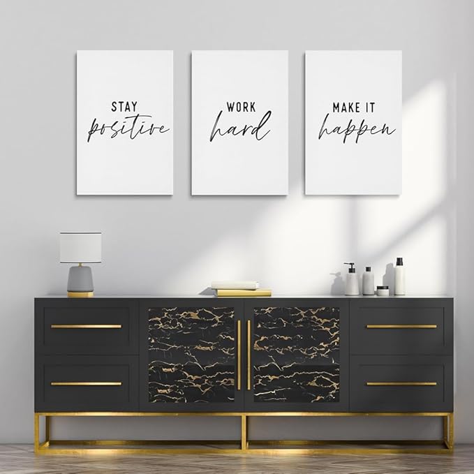 GUBIYU Inspirational Wall Decor Stay Positive, Work Hard, Make it Happen Wall