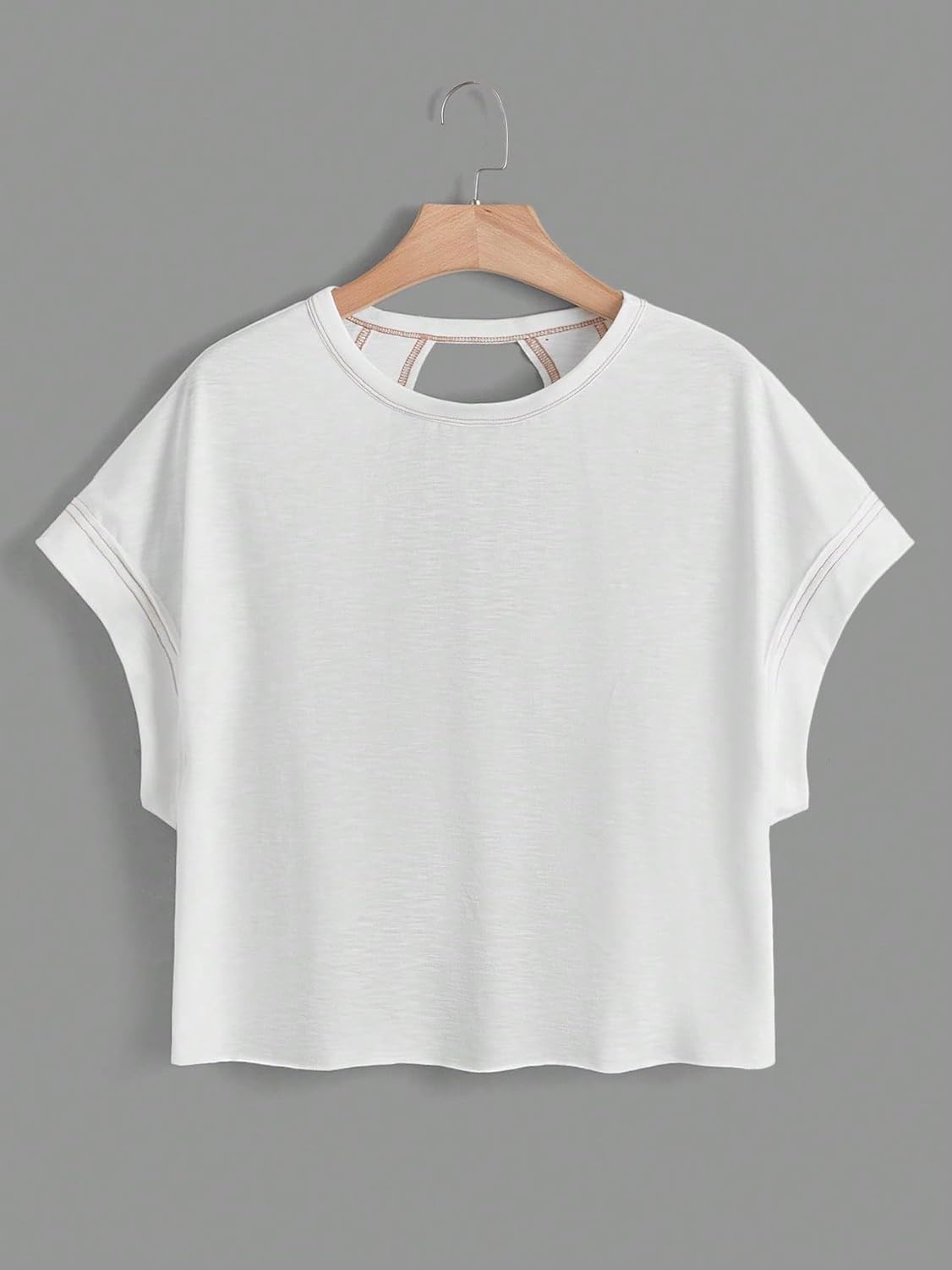 **SOLY HUX Women's Open Back Workout Tee - Casual Athletic Short Sleeve Gym Shirt**