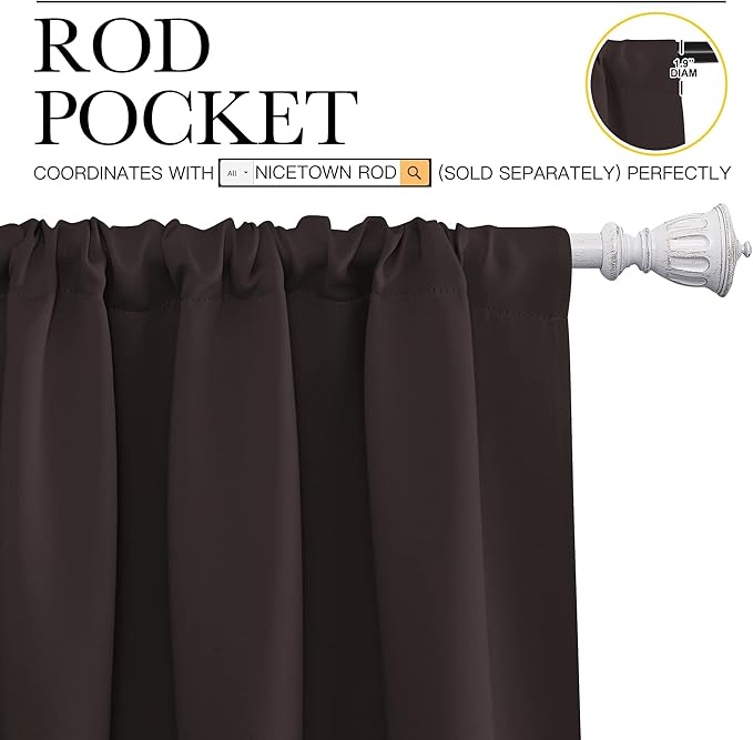 NICETOWN Kitchen Curtains, Short Blackout Curtains & Drapes, Energy Smart Noise