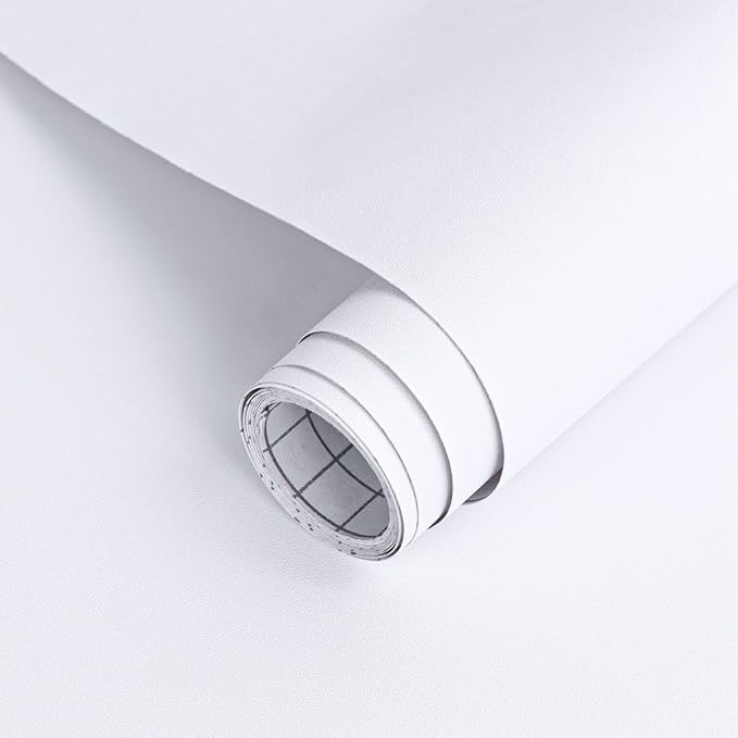 Arthome 17''x78.7'' White Contact Paper, Self Adhesive Wallpaper Waterproof