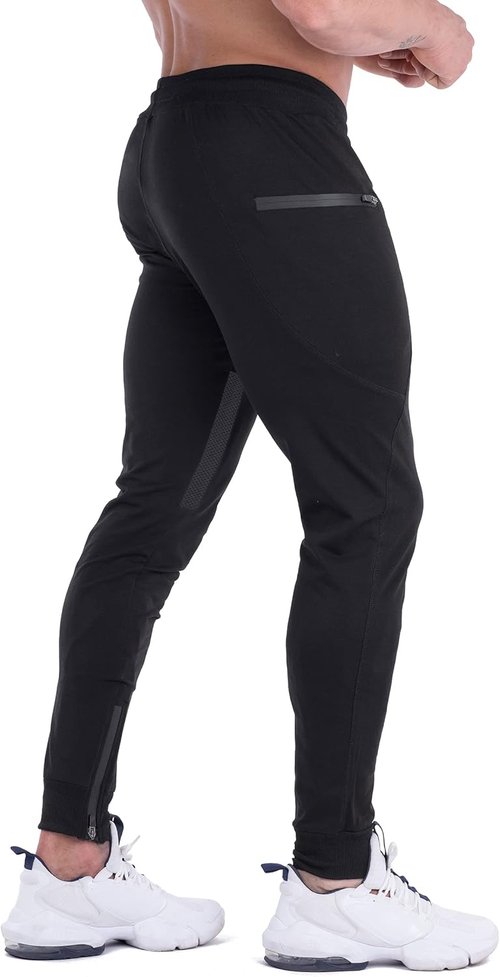 FIRSTGYM Men's Slim Fit Joggers - Breathable Workout Sweatpants with Zipper Pockets | Ideal for Training