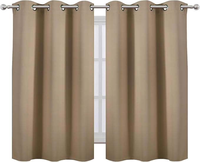LEMOMO Natural Blackout Curtains/38 x 54 Inch/Set of Two Panels Grommet Living