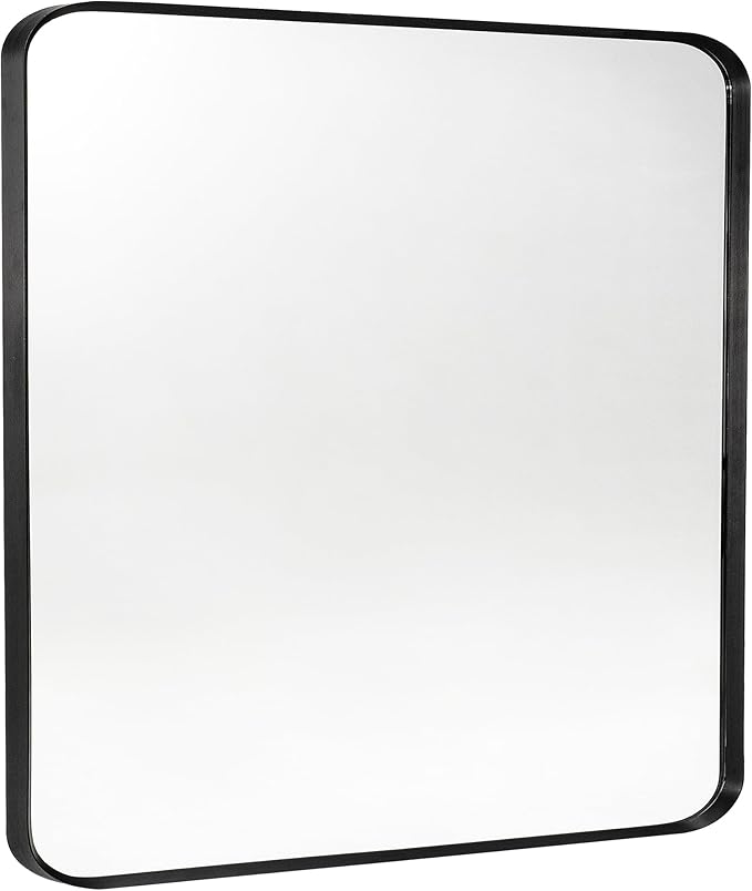 Black Metal Framed Bathroom Mirror