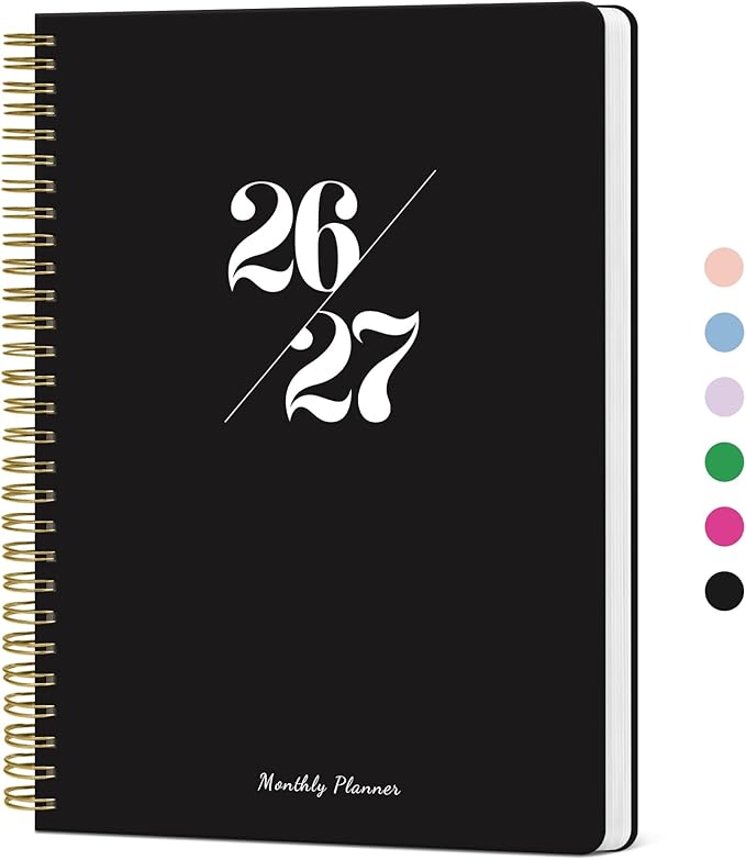 Monthly Planner 2026-2027, 2 Year Months Calendar Planner 2026-2027, Runs from January 2026 - Decembe 2027, 7" x 10", 24 Months, Perfect for School Office Home Planning - Black