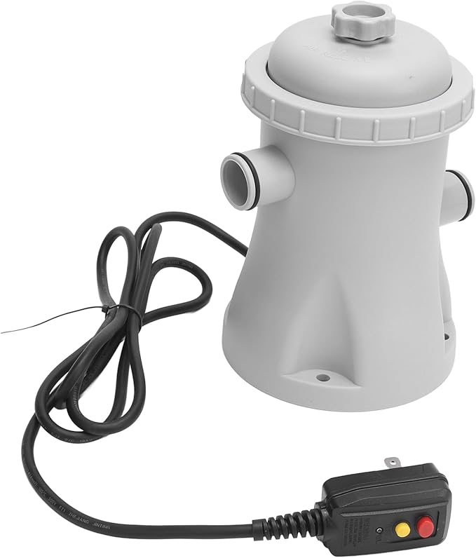 330 Gallon Pool Filter Pump for Ground Pools, Cartridge Pool Filters Pump System, Electric Swimming Pool Filter for Pools Sand Cleaning Tool Set (US Plug 110V