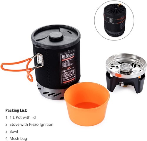 Fire-Maple Fixed Star 1 Camping Backing Stove Cooking System with Camp Pot Portable Propane Gas Stove Burner