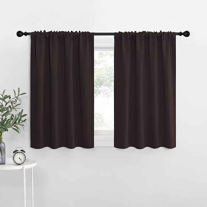 NICETOWN Blackout Curtains for Living Curtains, Toffee Brown, 2 Panels