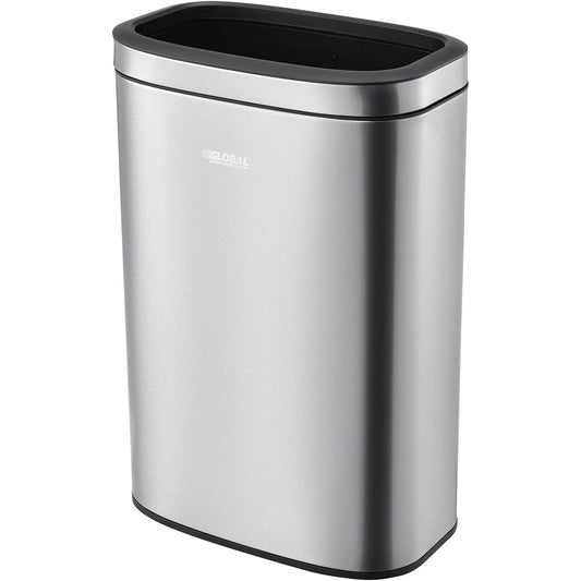 Global Industrial 10-1/2 Gallon Stainless Steel Slim Open Top Receptacle