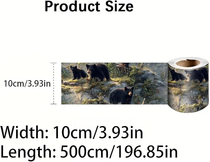 Black Bear Wallpaper Border 196x4 Inch Peel and Stick Wall Border Self Adhesive