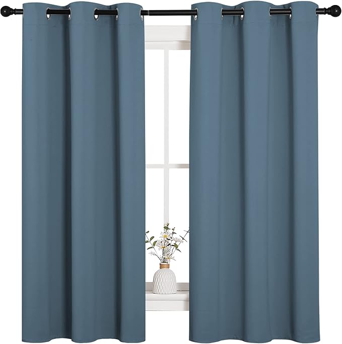 NICETOWN Room Darkening Curtains 63" Length, Thermal Insulated Blackout Panels