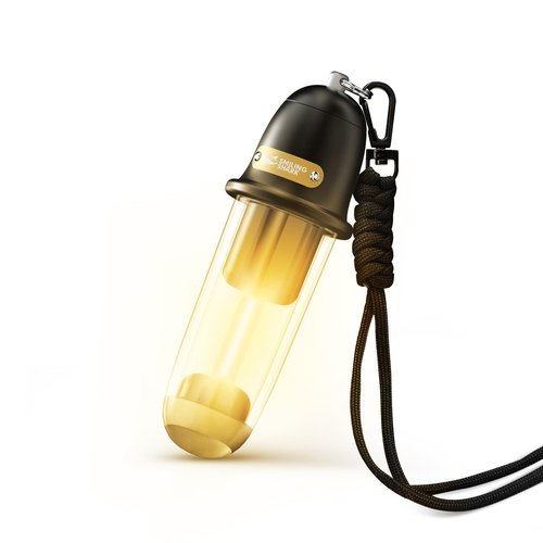 Smiling Shark Camping Ambient Lighting, XPE LED Small Tent Light with Lanyard Rechargable IPX4 Waterproof White & Warm Light Mode Wearable Portable Camping Lantern for Outdoor Hiking Emergency Picnic