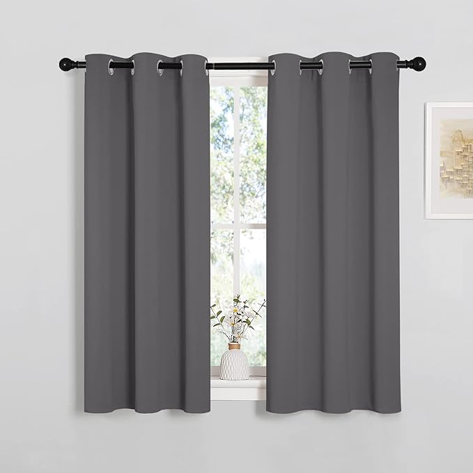 NICETOWN Grey Blackout Curtain Panels