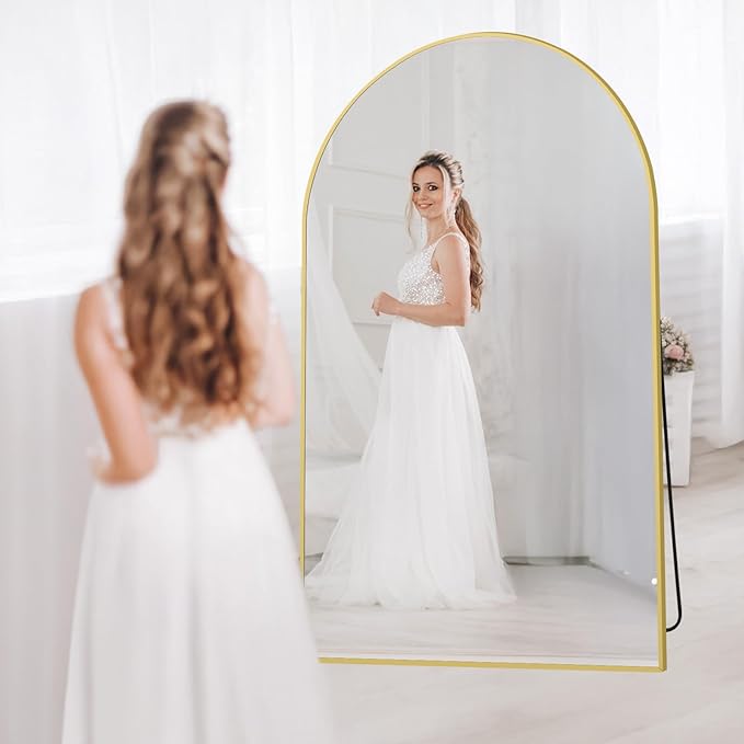 Large Mirror Full Length 76"X44", Oversized Arched Floor Mirror
