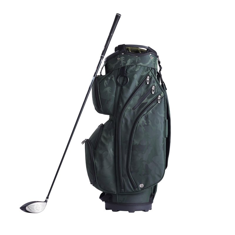 VEVOR Golf Cart Bag with 14 Way Organizer Divider Top, Premium Cart Bag with Stand, Durable Golf Bags with Handles & Dust Cover & Detachable Dual Strap for Men & Women (Army Green, 10 Pockets)