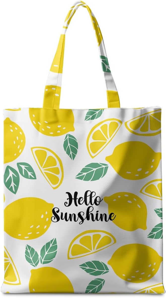 Animal Plant Tote Bag SeaTurtle Butterfly Cat Elephant Gifts Lemon Vegetable Themed Gifts Beach Bag for Camping