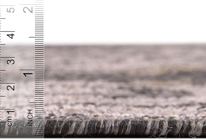 Unique Loom Outdoor Traditional Collection Area Rug - Valeria (4' 1" x 6' 1" Rectangle, Charcoal/ Natural)
