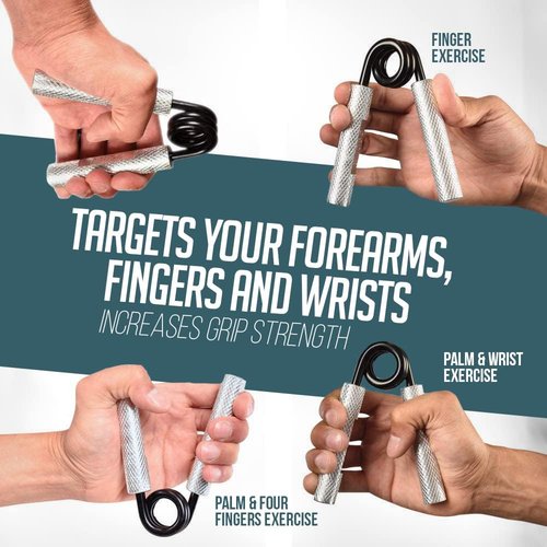 Logest Metal Hand Grip Set, 100LB-200LB 3 Pack 50LB-200LB 4 Pack No Slip Heavy-Duty Grip Strengthener with Gift Box, Great Wrist & Forearm Hand Exerciser, Home Gym, Hand Gripper Grip Strength Trainer