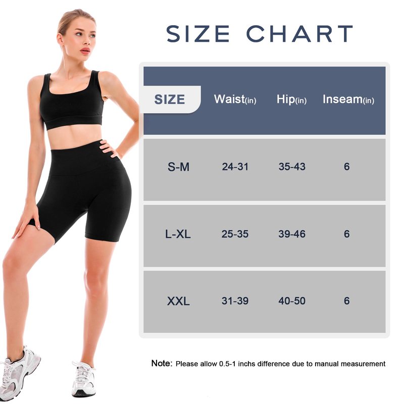 Ipletix Biker Shorts with Pockets for Women - 6'' High Waisted Womens Yoga Gym Athletic Running Workout Shorts