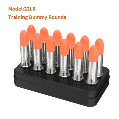 Befbox 22LR Snap Caps Training Dummy Rounds Practice Safe Loading,Orange, 12PK