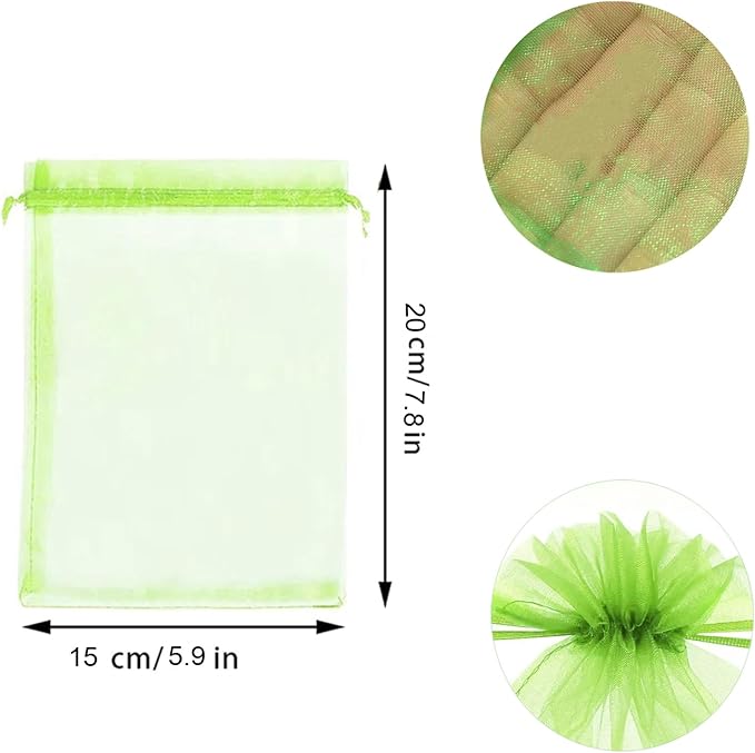 30 Pcs 5.9''×7.8'' Drawstring Fruit Netting Bags, Reusable Garden Netting Bags, Medium Fruit Protection Bags, Fruit Cover Mesh Bag for Fruit Trees Vegetable Floral