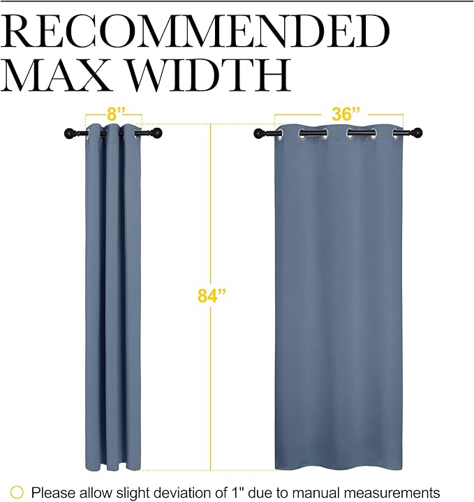 NICETOWN Triple Weave Thermal Insulated Ring Top Blackout Window Curtains