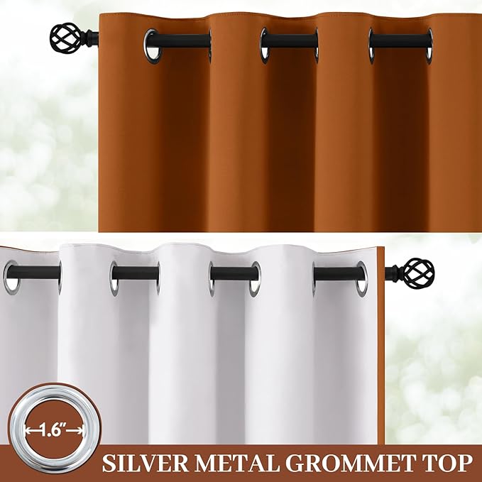 Yakamok 100% Blackout Curtain Panels 63 inches Cold and Light Blocking Drapes