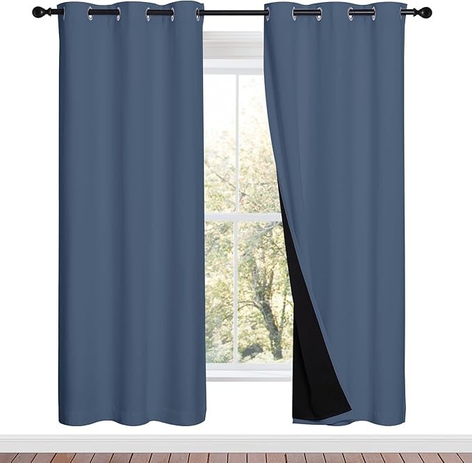 NICETOWN Full Shade Curtain Panels 72 inches Long, Pair of Energy Smart & Noise
