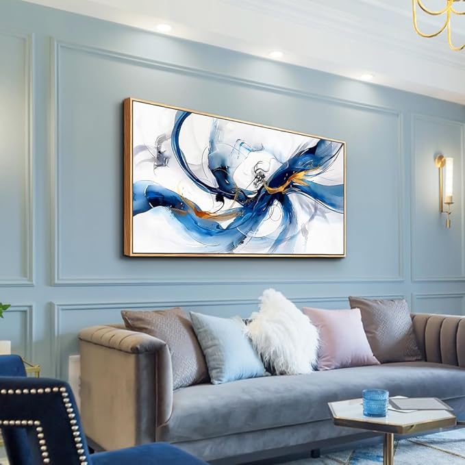 hyidecorart Canvas Prints Minimalism Decor Posters Wall Art For Living Room Wall Decor for Bedroom Abstract Painting Wall Artworks Hang Pictures For Office Decoration Wood Framed Hotel Mural 40X20