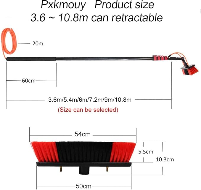 3.6m/12ft Window Cleaning Equipment Photovoltaic Panel Cleaning Extendable Cleaner Conservatory Roof Cleaning Tools,Suitable for Cleaner Conservatory Roof Photovoltaic Pa