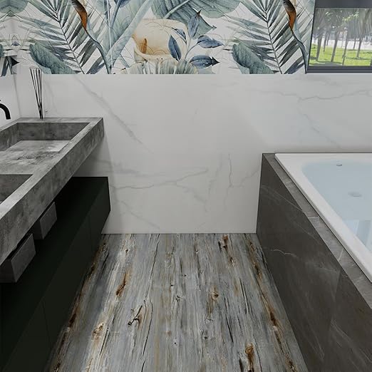 Wood Grain Peel and Stick Floor Tiles – 11.8” Width, Full Roll Length of 394" –