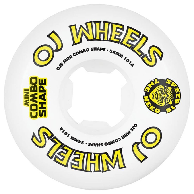 OJ Skateboard Wheels Team Line Original Mini Combo 101a Skateboard Wheels - Yellow, 54mm