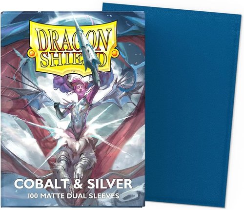 Dragon Shield | Premium Double Sleeve Combo - Perfect Fit Blue/Silver Matte | 2X 100 CT for TCGs