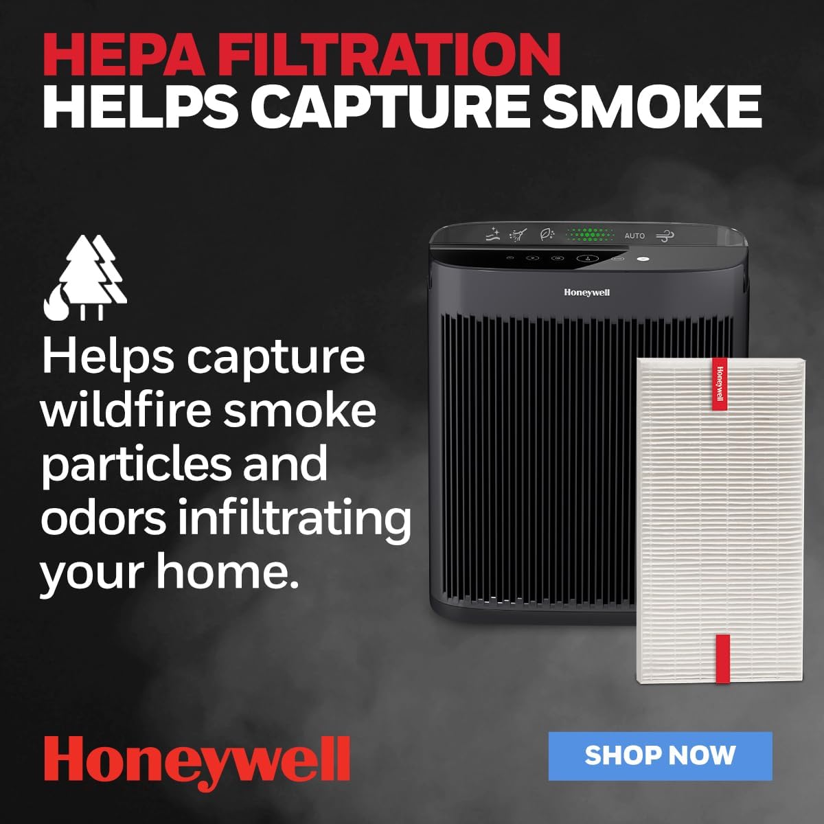 Honeywell HEPA Air Purifier Filter R, 3-Pack for HPA 100/200/300, 3000 and 5000 Series - Airborne Allergen Air Filter Replacement Targets Wildfire/Smoke, Pollen, Pet Dander, and Dust
