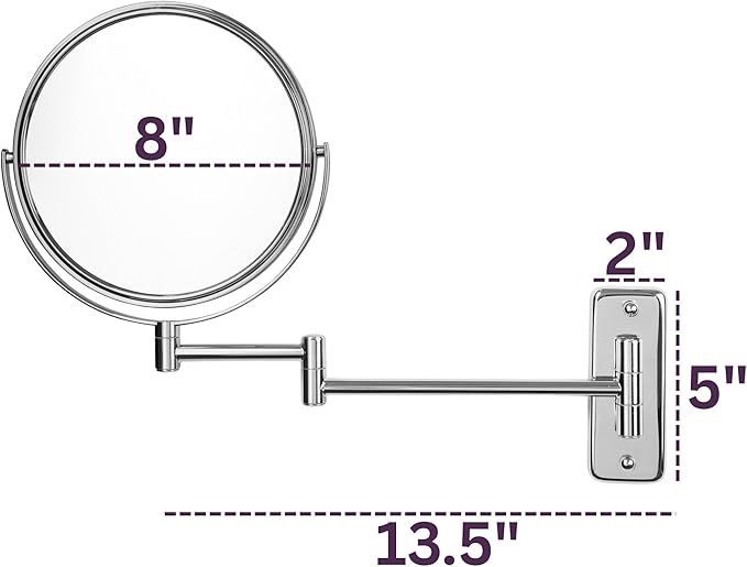 JERDON Wall-Mounted Magnifying Mirror