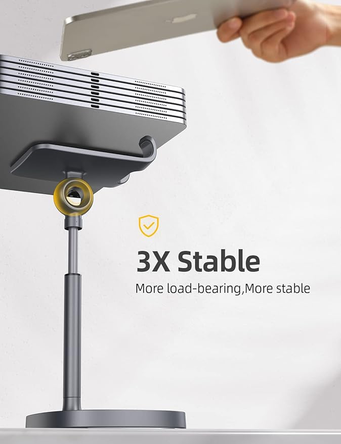 LISEN Cell Phone Stand Adjustable Phone Holer for Switch Stand Fits All Mobile Phones Switch Kindle iPads Tablet 4-10in Gray