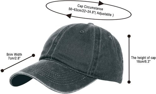 Glamorstar Classic Unisex Baseball Cap - Adjustable Washed Cotton Ball Hat in Stylish Colors