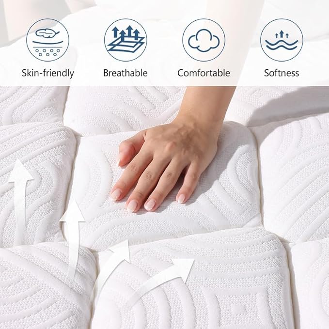 Queen Size Mattress, 10 Inches Hybrid Memory Foam Queen Mattress in a Box, Medium Firm, Pressure Relief, CertiPUR-US