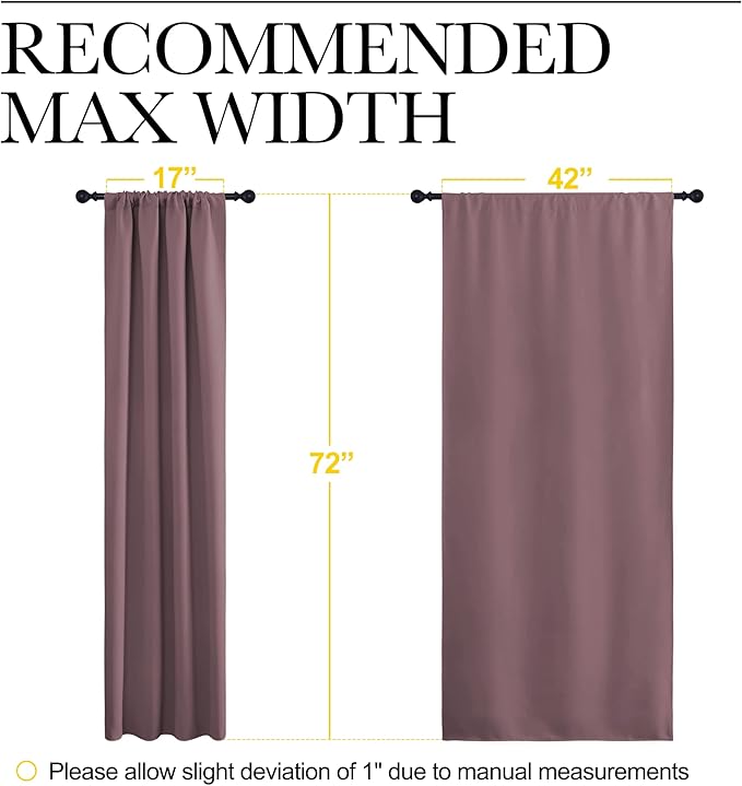 NICETOWN Dry Rose Blackout Curtains