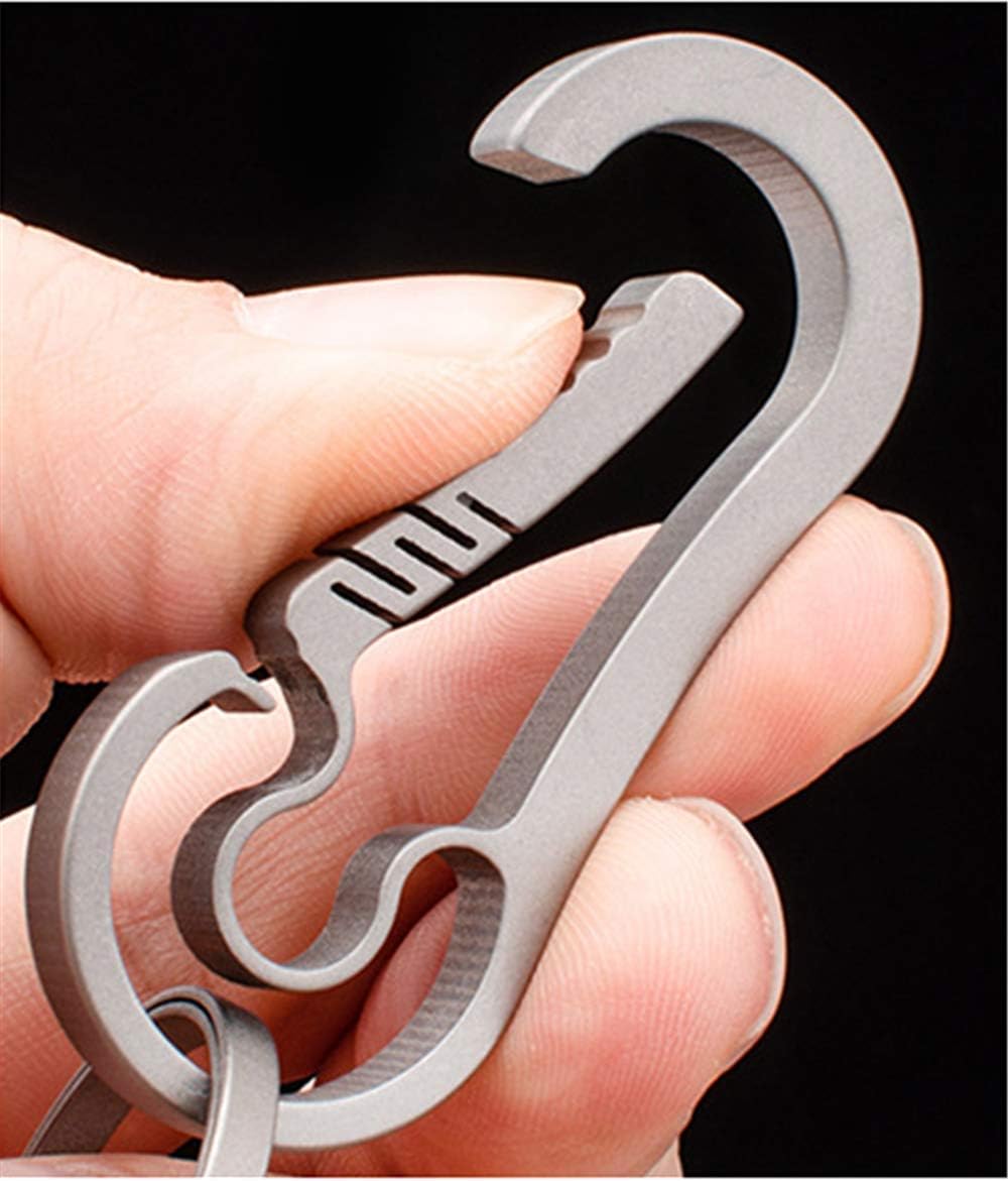 Ultralight Aviation Titanium Anti-Lost Keychain Carabiner Creative CNC Design Keychain 26mm Titanium Key Ring