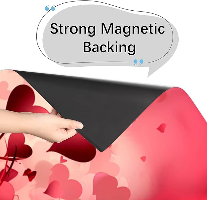 Dishwasher Magnet Cover Red Heart Flower Reusable Dishwasher Magnetic Cover Sticker Decorative Dish Washer Door Cover Panel for Home Kitcen Appliance