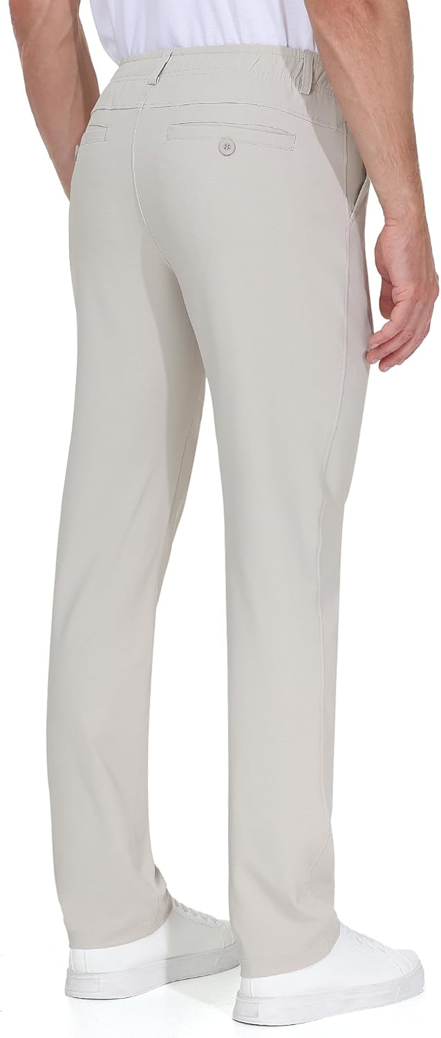 Skiennix Men's Golf Pants - Lightweight Stretch Travel Trousers | Business Casual Slacks with Pockets (30"/32"/34")