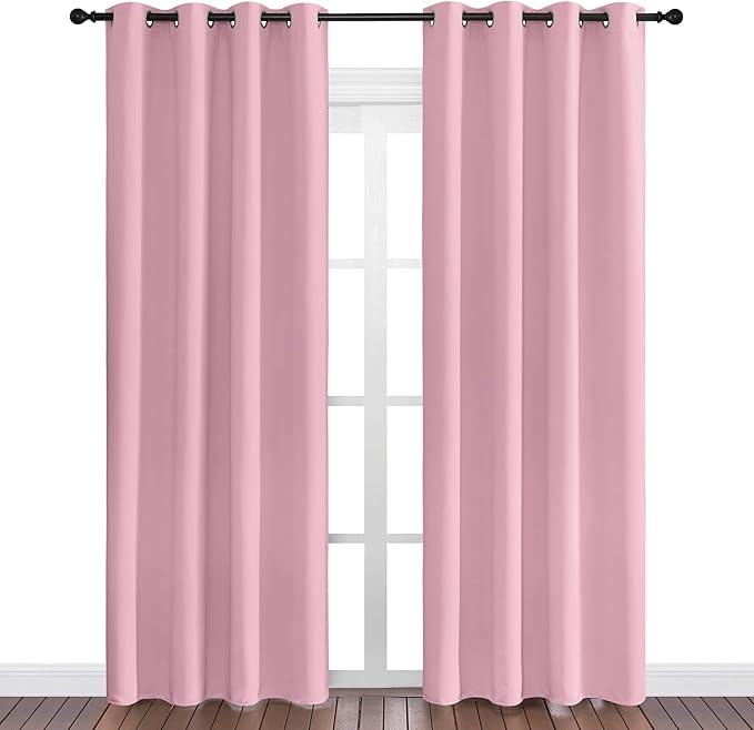 NICETOWN Crystal Pink Blackout Curtains Grommet